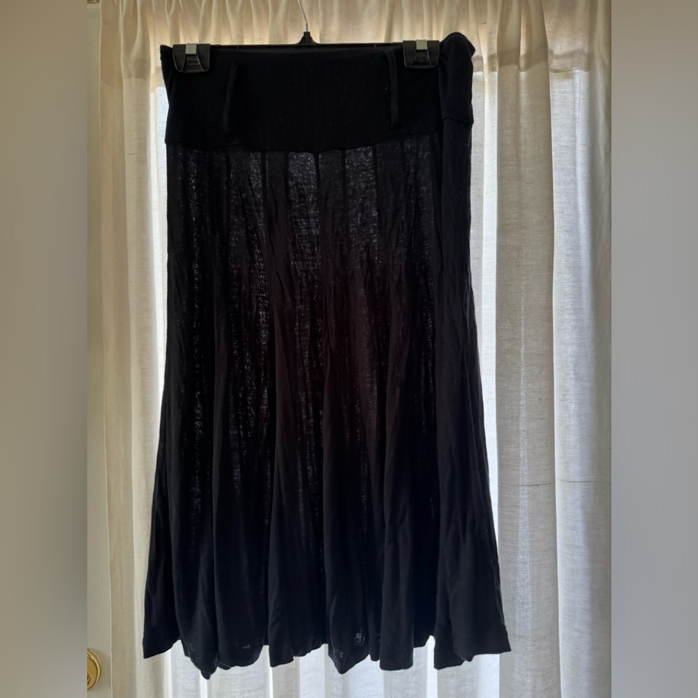 Black knit flared skirt size M